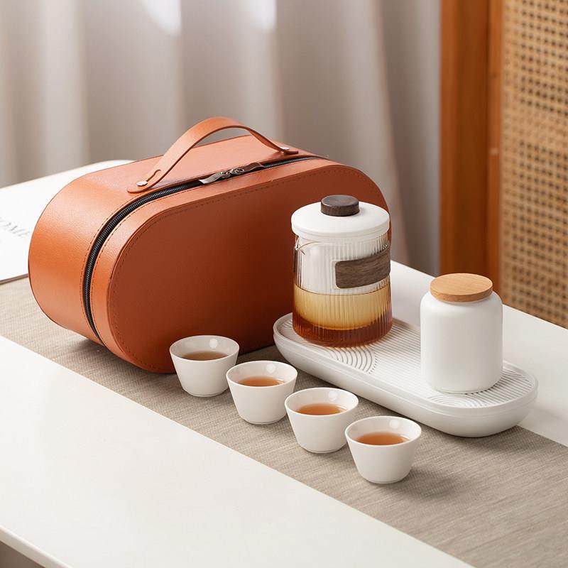 一壶四杯玻璃快客杯小套装户外旅行茶具可携式随身包陶瓷功夫泡茶,餐饮具,旅行茶具,淘宝优惠券,粉丝福利购,淘宝优惠卷