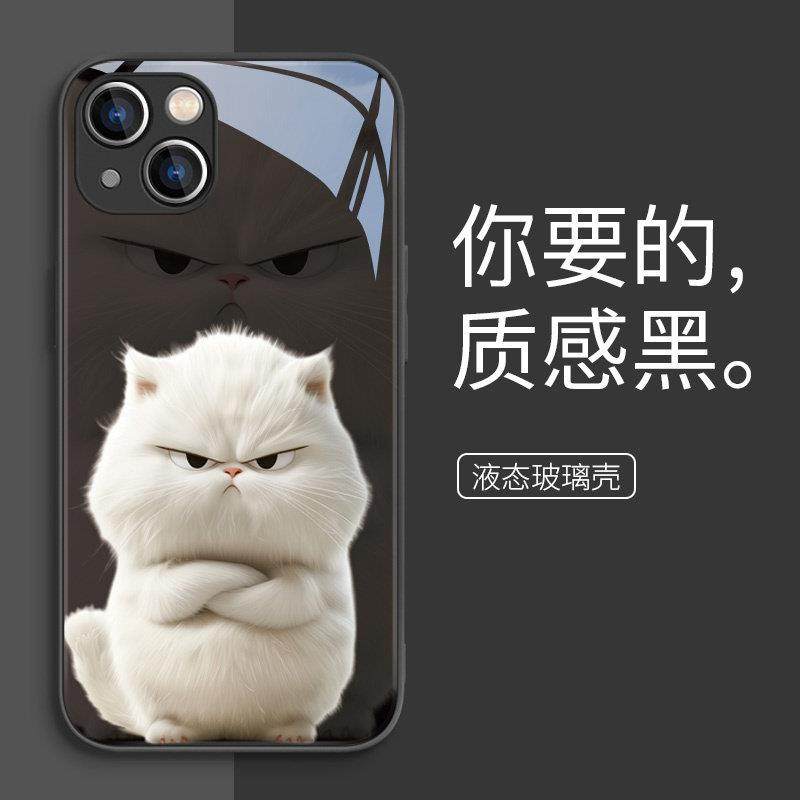 卡通橘猫创意适用ACEpro一加12手机保护壳新款ACE2v手机保护套10pro镜面玻璃壳9RT镜头全包ACE3pro矽胶软防摔