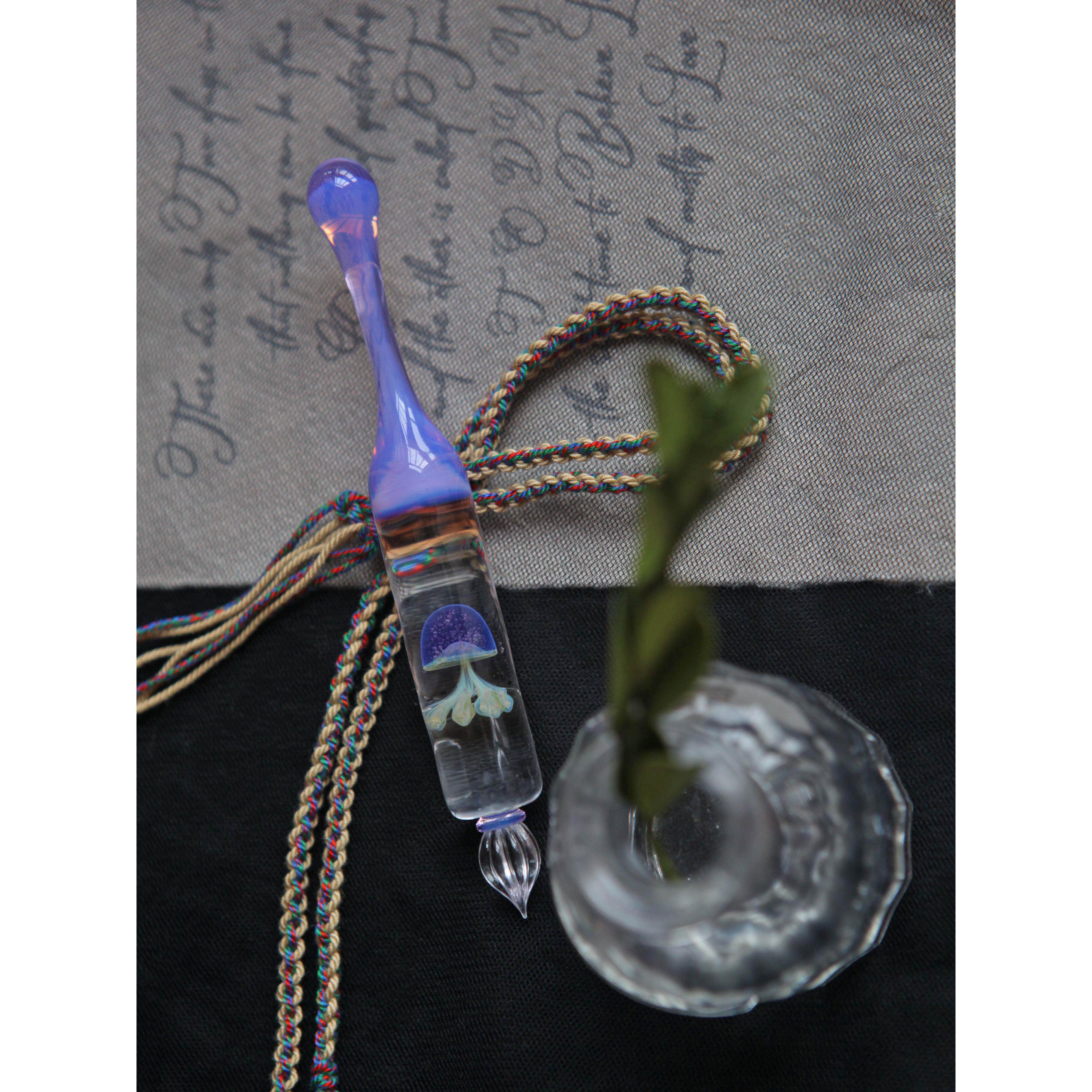 【Eastaus玻璃】彩色墨水测色笔蘸墨笔玻璃水母紫色烟花水母玻璃