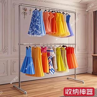 特厚钢管衣架加粗晾衣架落地单杆自动晾衣架镀锌钢管简易家用衣架