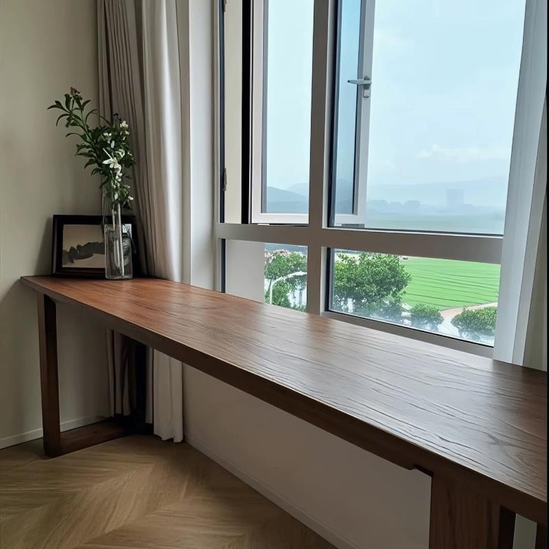 老榆木大板书桌靠窗书房桌覆古国风中式书法桌学习桌长条桌实木