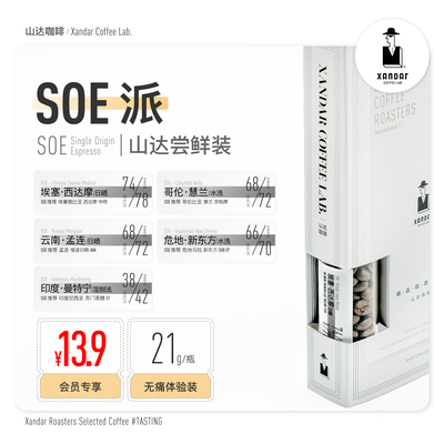 SOE精品单品咖啡豆体验便携小份装 中烘焙 五大产区喝好再来21g