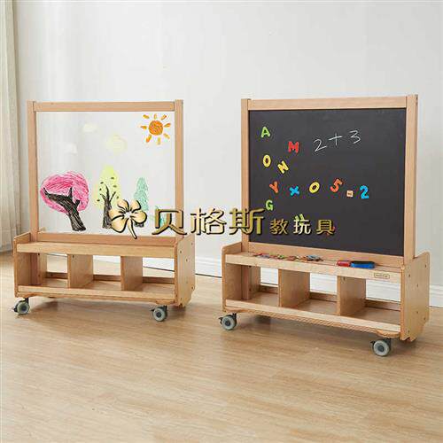 包邮幼儿园儿童涂鸦架巨型涂鸦活动墙美劳区站立式画架颜料美工柜