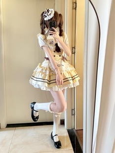 日系甜美Lolita洛丽塔短袖 减龄显瘦蓬蓬蛋糕短裙女 连衣裙夏季 新款