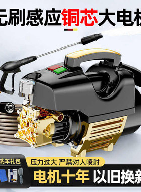 家用220v高压洗车机 2500W轻便3800W无刷洗车机 强力洗地增压水泵