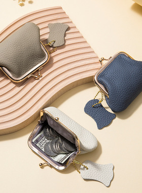 真皮小巧复古零钱包女式欧美新款头层牛皮硬币包收纳包迷你夹子包