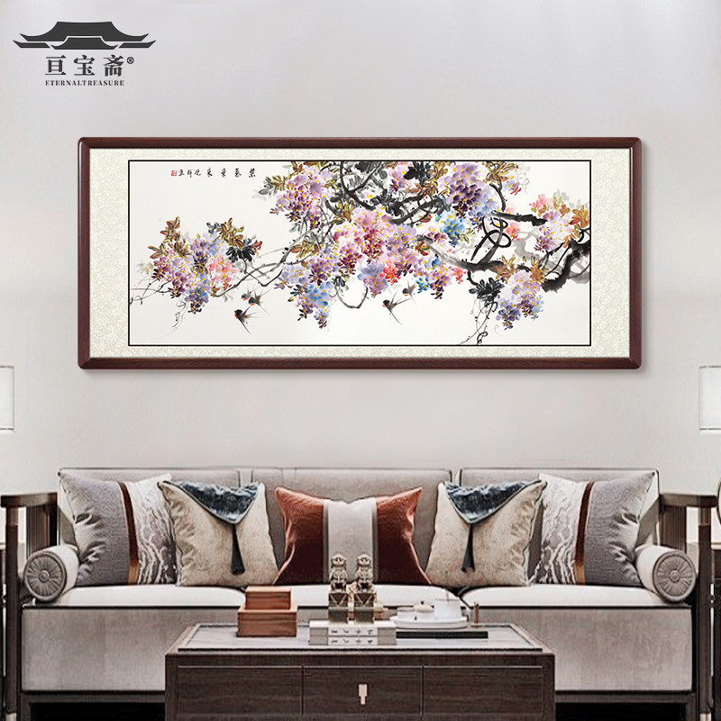 装饰画客厅沙发背景墙挂画名家纯手绘新中式卧室墙壁字画花鸟国画