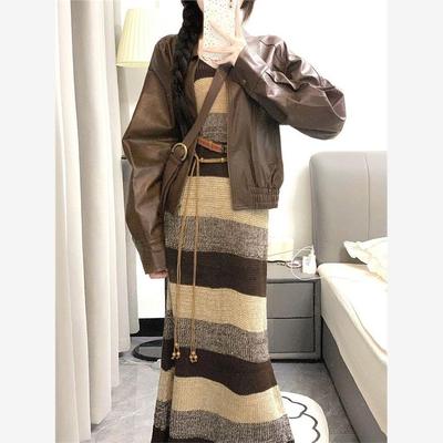 法式慵懒风皮夹克外套秋