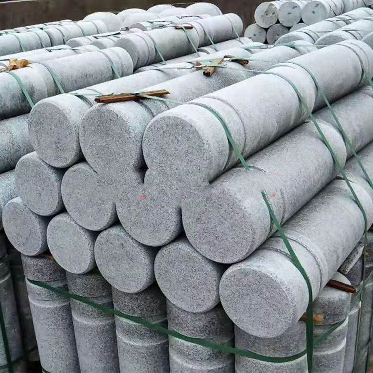 大理石路障挡车石柱广场防撞墩花岗岩止车石拦车隔离圆柱杆石墩子
