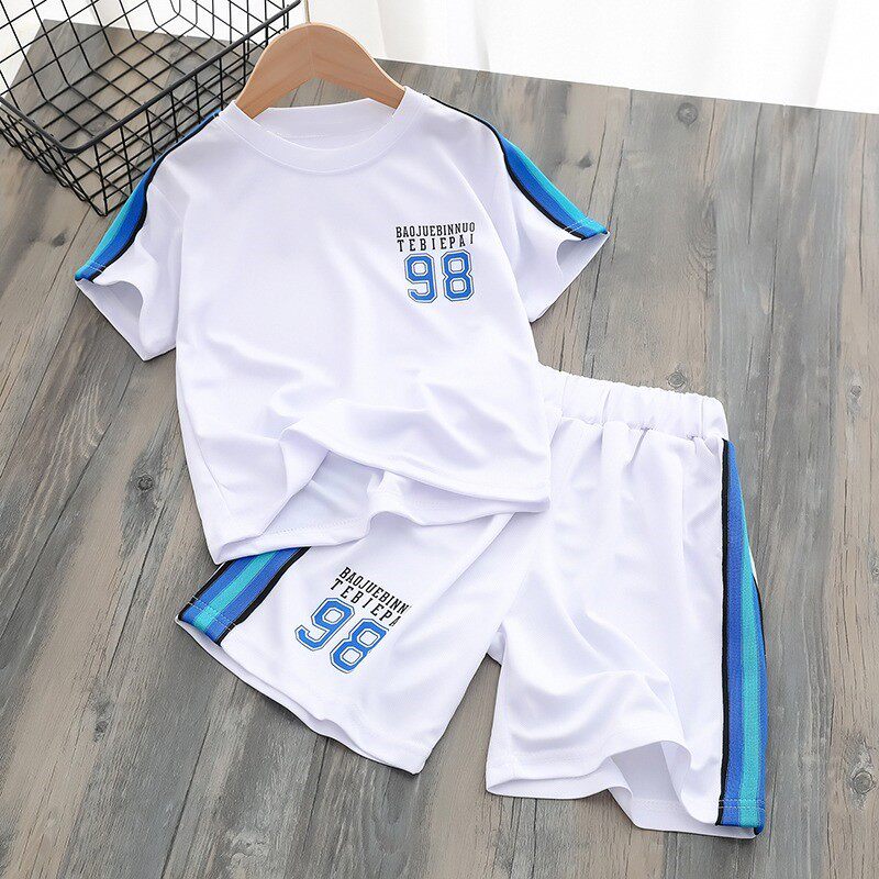 品牌专柜夏季新款儿童蓝球服套装男童运动服速干衣短袖短裤两件套
