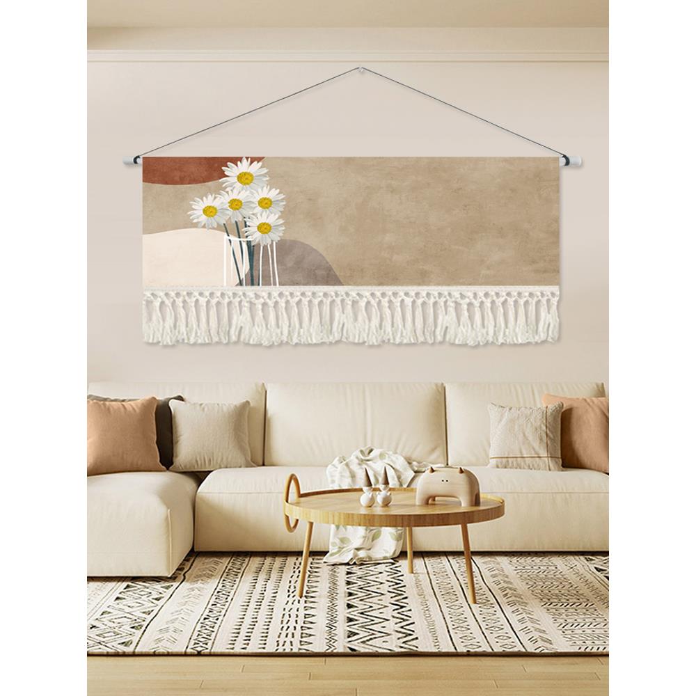 简约花卉植物挂毯布艺卧室客厅装饰画床头沙发背景墙挂画玄关壁画图片
