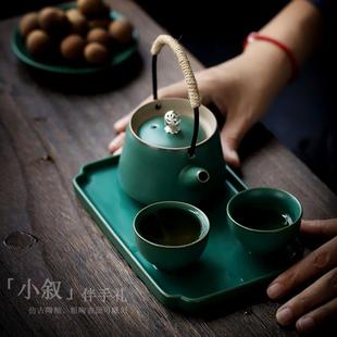 简约一壶二杯便携式 尚岩功夫茶具套装 旅行小套茶壶茶杯整套家用