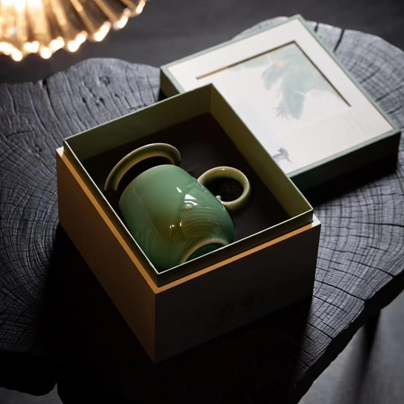 西泠文房无忧虑办公杯龙泉青瓷茶杯家用泡茶中式茶具茶器商务礼品