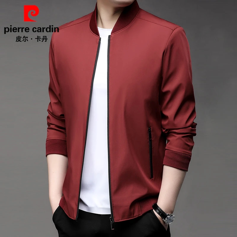 皮尔卡丹薄款韩版春季休闲男百搭外套春装男士商务夹克立领上衣男