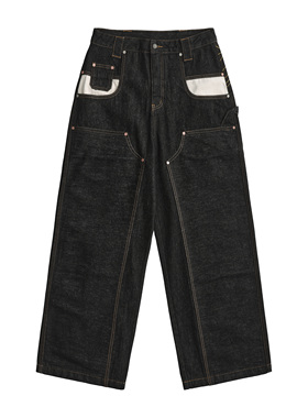 【PacShop】.pac 巨龙刺绣解构双膝原牛工装裤 DRAGON RAW JEANS