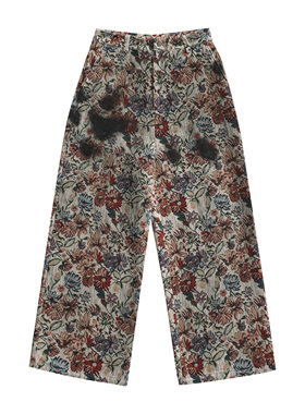 【PacShop】.pac 花卉提花抹脏长西裤 FLORAL TROUSERS