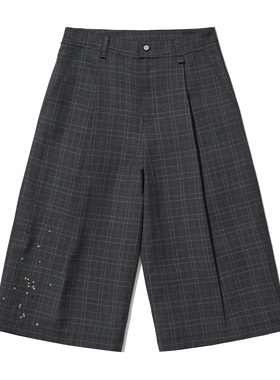 【PacShop】.pac 星星刺绣八分西裤 GREY STARS CROPPED TROUSERS