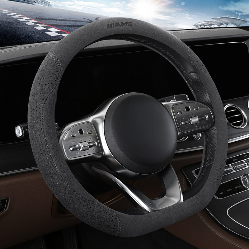 适用大众arteon/探影/探观l翻毛皮方向盘套夏季吸汗防滑超薄四季