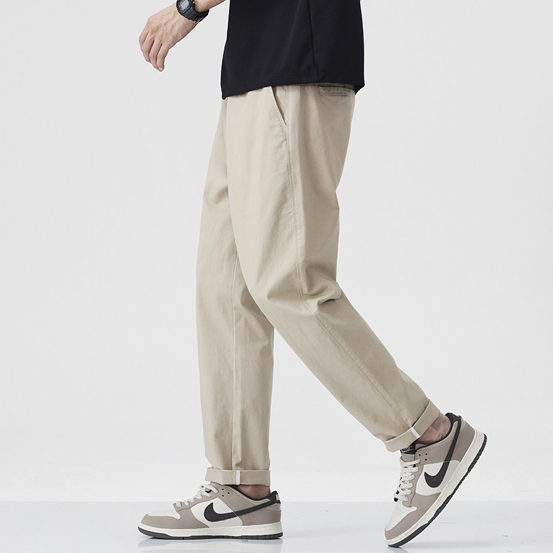 高级感轻商务棉质休闲裤男款潮牌春夏季小西裤直筒长裤子2025新款