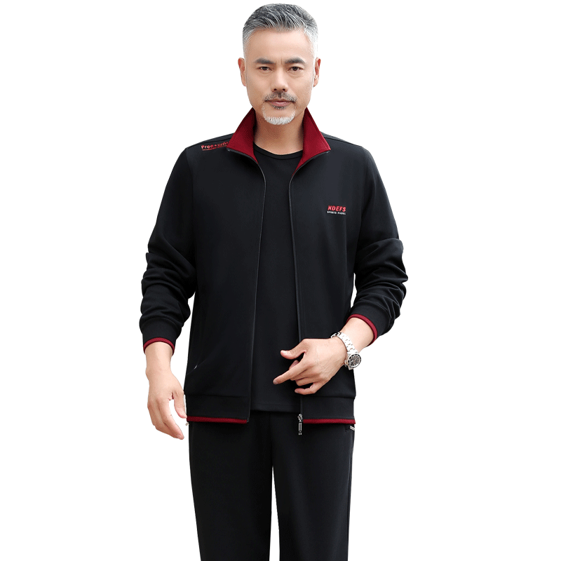 新款休闲运动服套装男春秋三件套