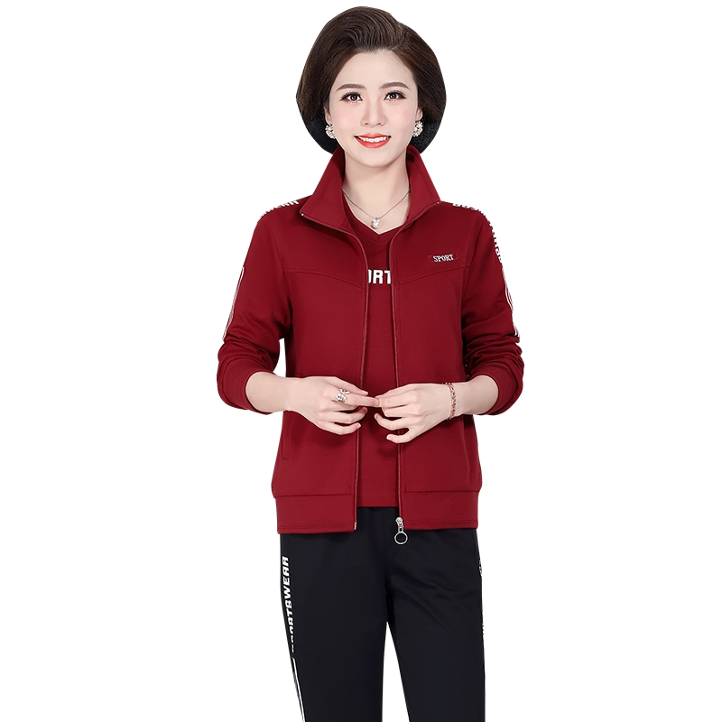 新款休闲运动服套装女春秋三件套