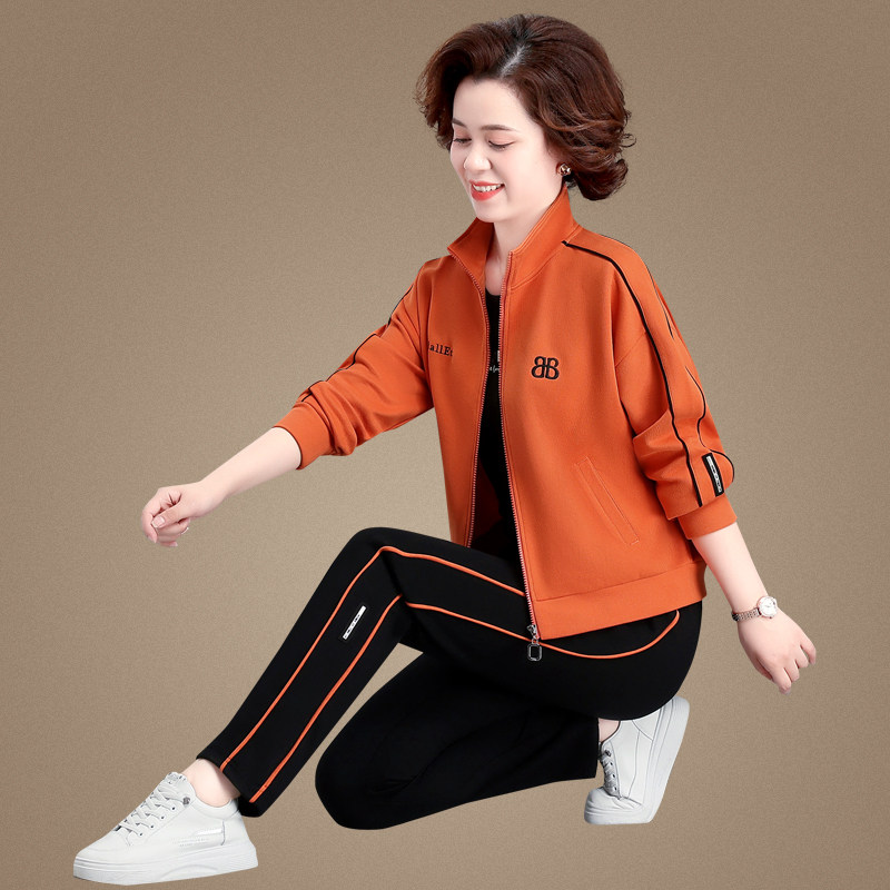高档妈妈运动服套装女中年两件套图片