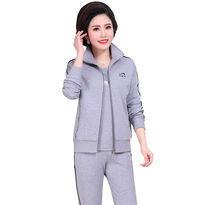 新款休闲运动服套装女春秋三件套