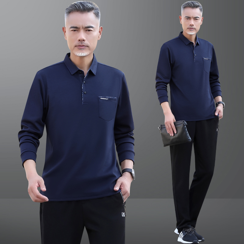 中老年运动套装男士春秋季2025新款休闲服套头长袖爸爸春装两件套