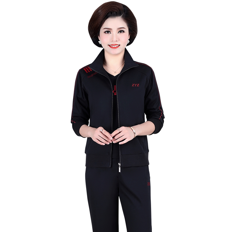 新款休闲运动服套装女春秋三件套