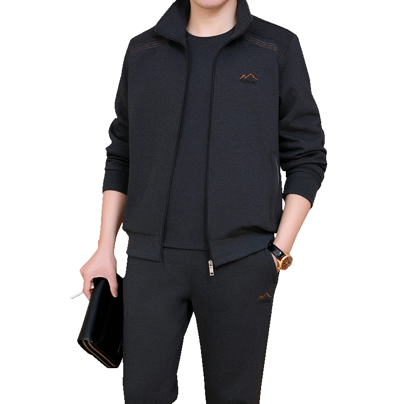 新款休闲运动服套装男春秋三件套