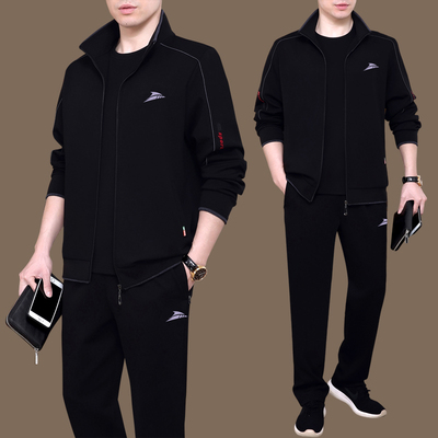 中老年运动套装男春秋季外套中年男士运动服跑步爸爸休闲运动套装