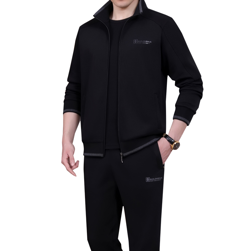 新款休闲运动服套装男春秋三件套