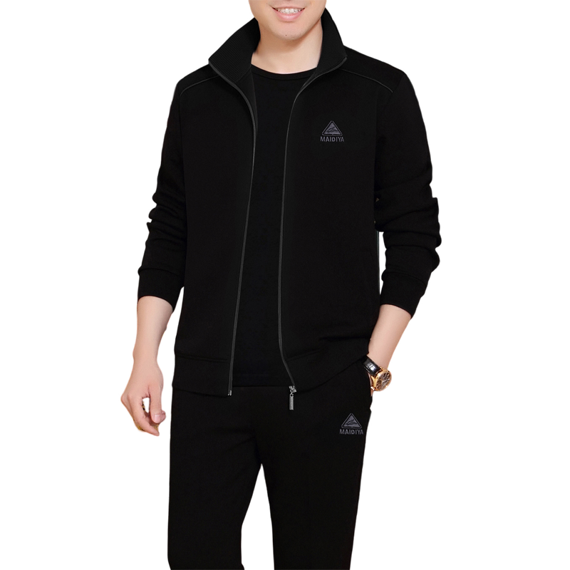 新款休闲运动服套装男春秋三件套