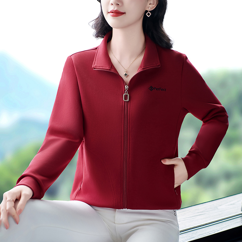 连帽卫衣外套女春秋2025年新款大码女装洋气中年妈妈休闲拉链上衣