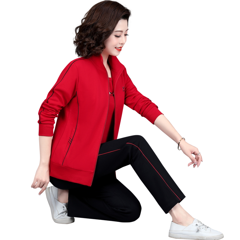 新款休闲运动服套装女春秋三件套