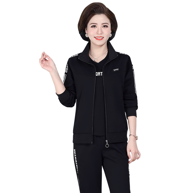 新款休闲运动服套装女春秋三件套