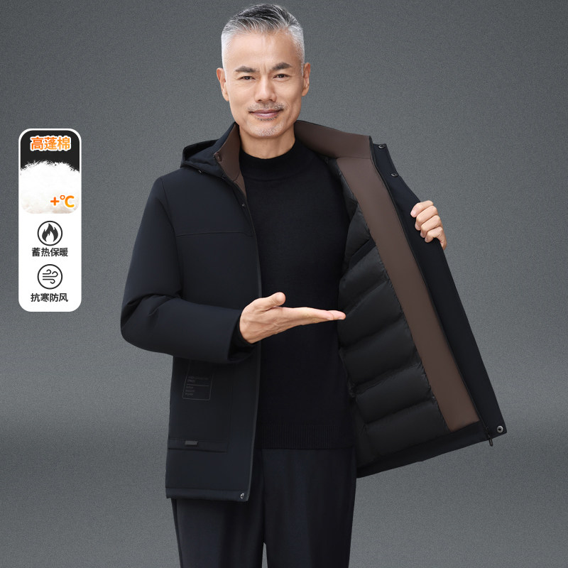 中老年男棉衣男加绒加厚中年男装