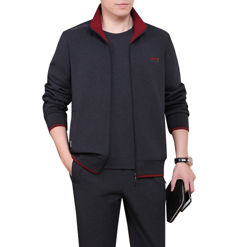新款休闲运动服套装男春秋三件套
