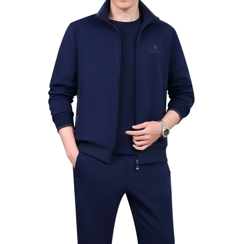 新款休闲运动服套装男春秋三件套