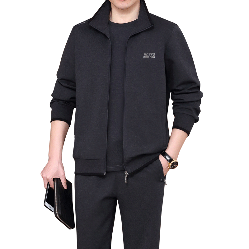 新款休闲运动服套装男春秋三件套
