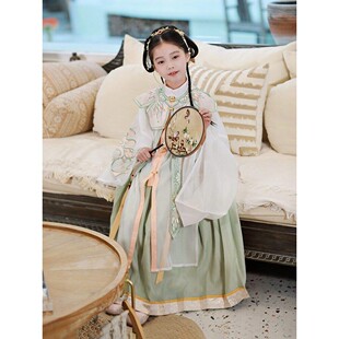 儿童汉服女童古装2026新款明制女款过年服套装夏装夏款云肩演出服