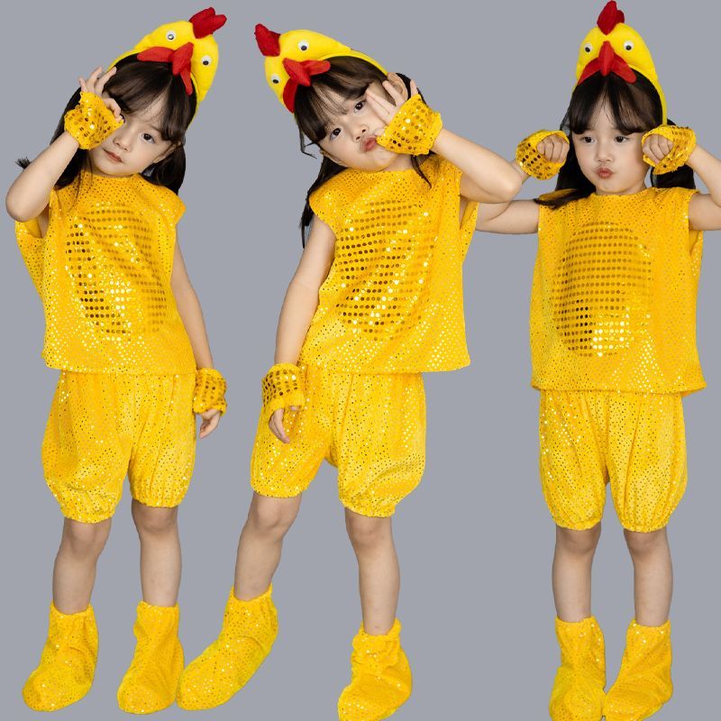 新款可爱小鸡儿童演出服幼儿园舞台话剧舞蹈服小鸭子动物表演服装