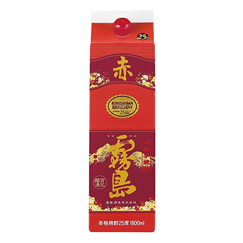 赤雾岛烧酒雾岛酒造本格烧酎甘薯芋烧酒日本纸盒装 1800ml 1.8L