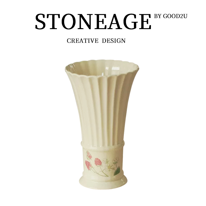 补货已到法式复古宫廷居家桌面摆件民宿陶瓷喇叭欧式古典直筒花瓶