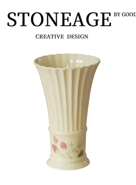 补货已到法式复古宫廷居家桌面摆件民宿陶瓷喇叭欧式古典直筒花瓶