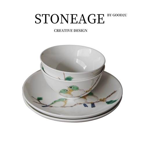 高颜值米饭碗新中式漂亮好看碟子套装一人食会所餐厅民宿摆盘餐具