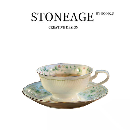 青花英式骨瓷咖啡杯复古轻奢精致高档女士红茶杯下午茶陶瓷杯碟