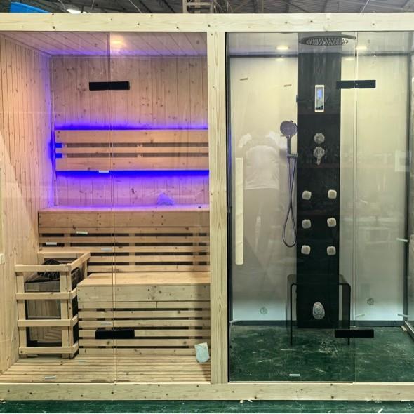 一件起订美容院汗蒸房家用独立式桑拿设备铁杉木白松木干湿蒸汽房