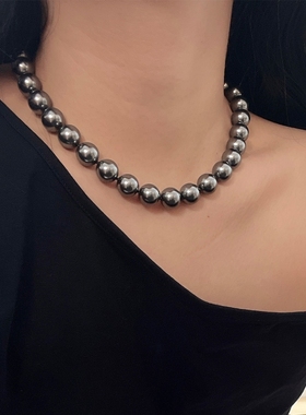 大溪地珍珠项链fevre同款925银元宝扣