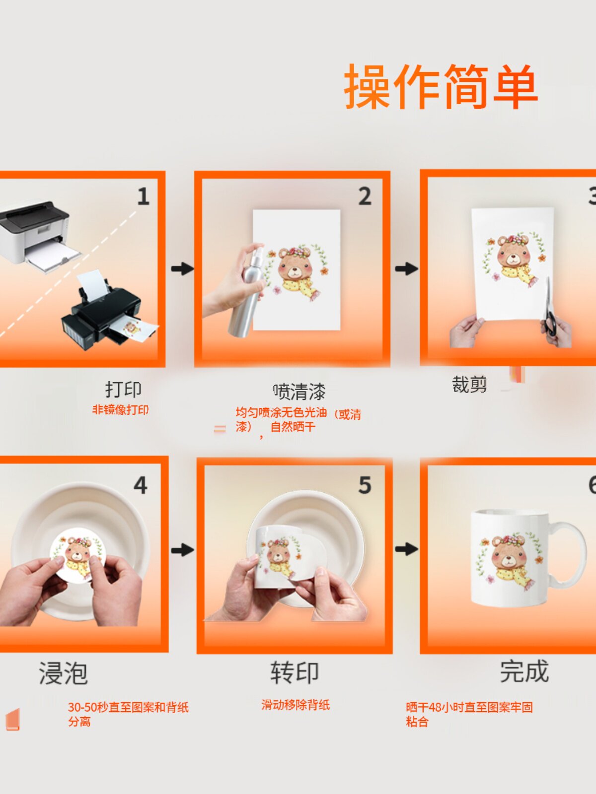 0 diy手工水转印纸